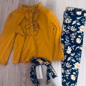 Janie and Jack shirt, leggings and matching headband! 18-24 months
